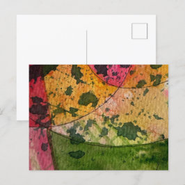 Cartão Postal Aquarela E Abstrato de Ink Expressionismo Arte