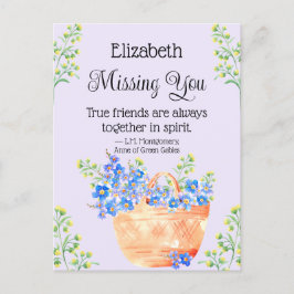 Cartão Postal Aquarela Esqueça-me Não Flores Cota Amiga