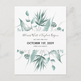 Cartão Postal Aquarela Eucalyptus & Succult Salvar a Data