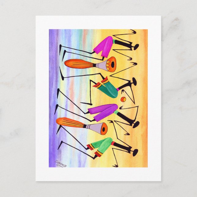 Cartão Postal Aquarela, Expressão de Felicidade Aniversário (Frente)