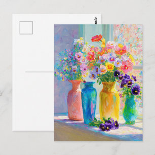 Cartão Postal Aquarela Floral