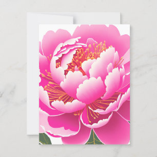 Cartão Postal Aquarela Floral Rosa