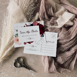 Cartão Postal Aquarela Ilustrada Horizontal Salvar a Data