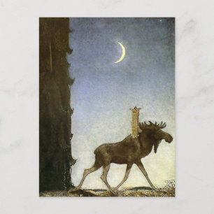 Cartão Postal Aquarela “Leap the Elk” de John Bauer