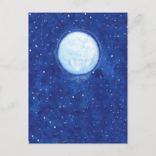 Cartão Postal Aquarela Lua Cheia