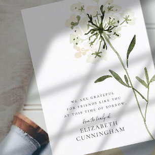 Cartão Postal Aquarela Memorial Flores Botânicas Elegante Chic