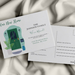 Cartão Postal Aquarela Nosso Novo Anúncio de Movimentação de Cas