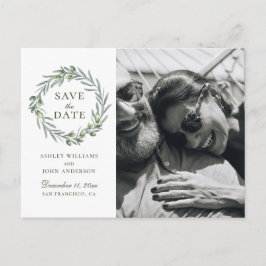 Cartão Postal Aquarela olive. Save the Date italiano elegante