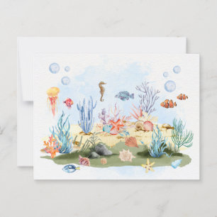 Cartão Postal Aquarela sob o mar