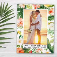 Aquarela Tropical Coral Floral Amor e Agradeciment