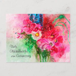 Cartão Postal Aquarell Blumenstrauß Glückwünsche zum Geburtag