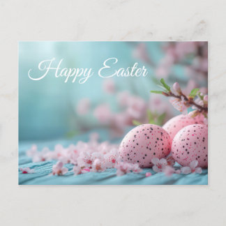 Cartão Postal Aquarell Oster Postkarte mit Ostereiern und Blüten