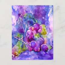 Aquarell Weintrauben gemalt.