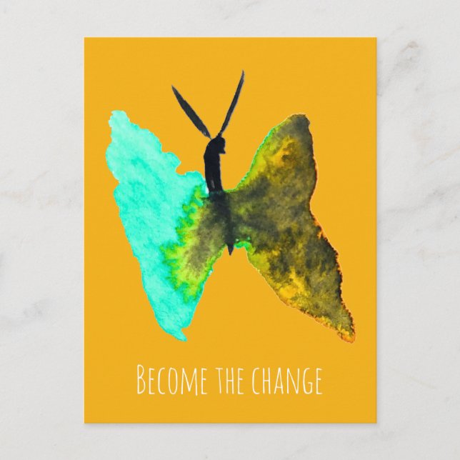 Cartão Postal Aquário-aquário-borboleta bonito (Frente)