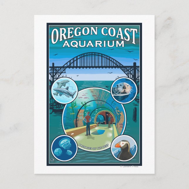 Cartão Postal Aquário Costeiro de Oregon (Frente)