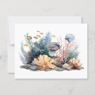 Cartão Postal Aquário de pintura marítima