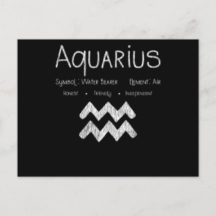 Cartão Postal Aquário Horóscopo Astrologia Signo do Zodíaco Aniv
