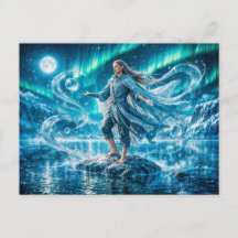 Aquário Zodíaco com Mago da Água ao Luar e Celeste