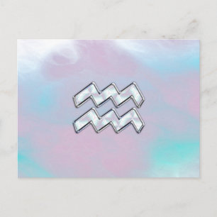 Cartão Postal Aquarius Zodiac Símbolo da Mãe da Decoração Pérola