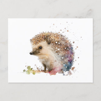 Cartão Postal Aquecedor de Aquarela Encharcado com Cores Quentes