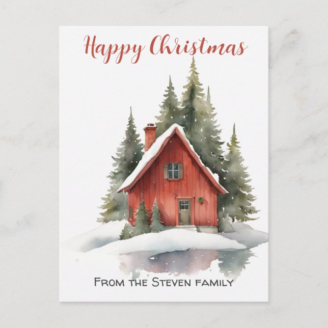 Cartão Postal Aquecimento da Madeira de Natal da Casa (Frente)