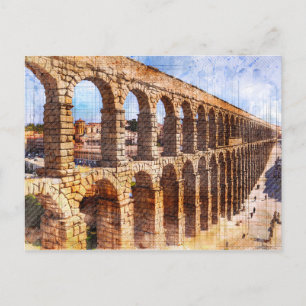 Cartão Postal Aqueduto Romano, Segóvia. Espanha.