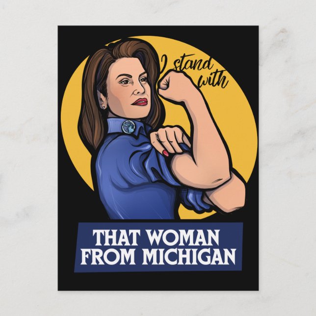 Cartão Postal Aquela mulher de Michigan Gretchen Whitmer (Frente)