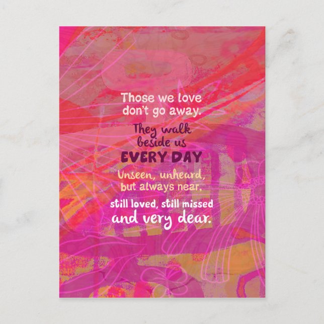 Cartão Postal Aqueles que Amamos Não Vão Embora (Frente)