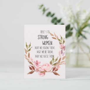 Cartão Postal Aqui às Mulheres Fortes Peônia Rosa