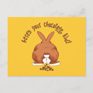 Cartão Postal Aqui Está Seu Coelhinho De Pooping De Chocolate ©