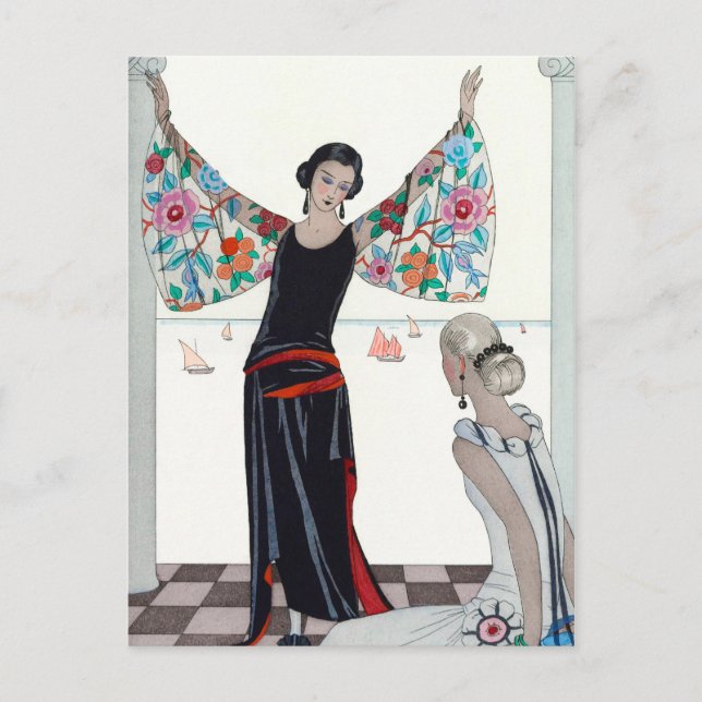 Cartão Postal Aqui estão as minhas asas - George Barbier (Frente)