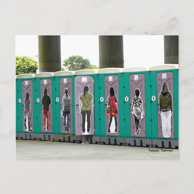 Cartão Postal Aqui estão os Toilets John/Portable:) (Frente)