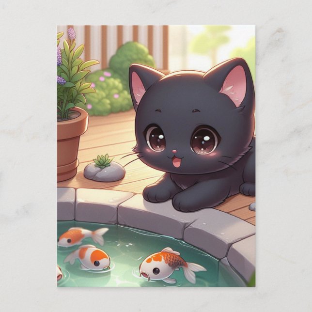 Cartão Postal Aqui Fishy Fishy! (Frente)