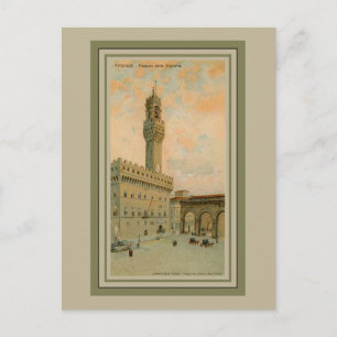 Cartão Postal Aqurelle aquarelle Florence Palazzo Vecchio
