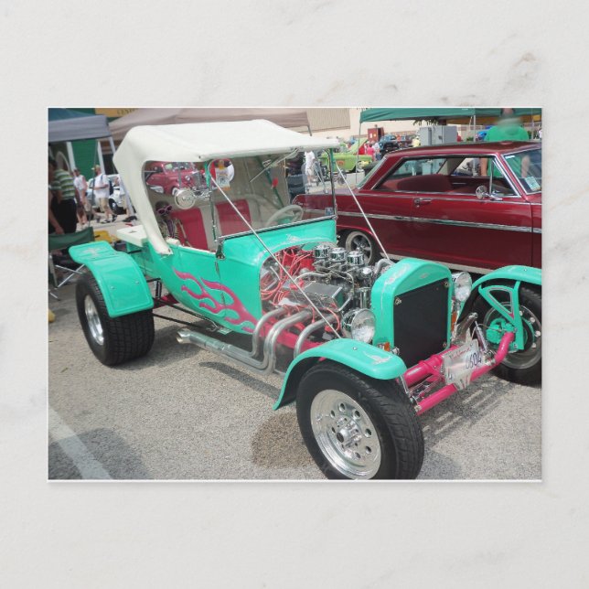 Cartão Postal Ar quente azul claro (Frente)