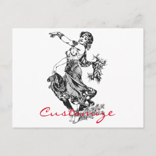 Cartão Postal Árabe Belly Dancer Vintage Art Thunder_Cove