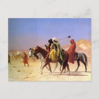 Cartão Postal Árabes atravessando o deserto por Gerome Cartaz