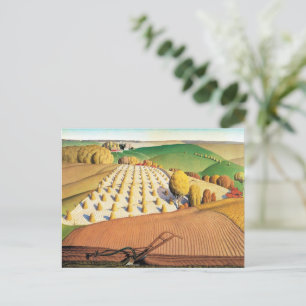 Cartão Postal Aradura de Outono de Grant Wood
