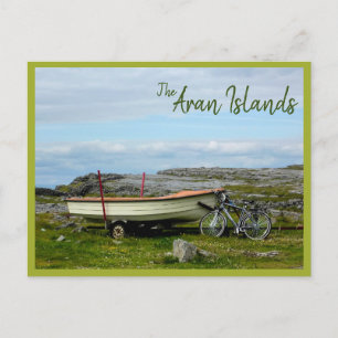 Cartão Postal Aran Islands Boat & Bike (com texto)