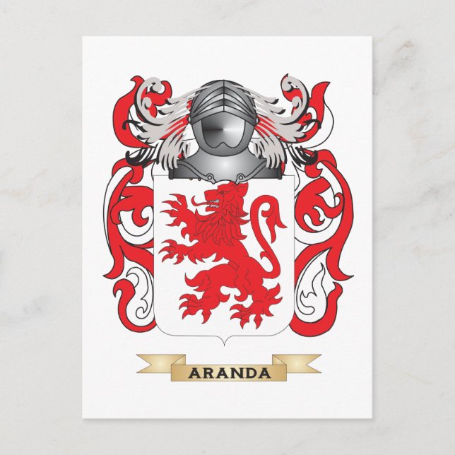 Cartão Postal Aranda Casaco de Armas (Crest Familiar) (Frente)