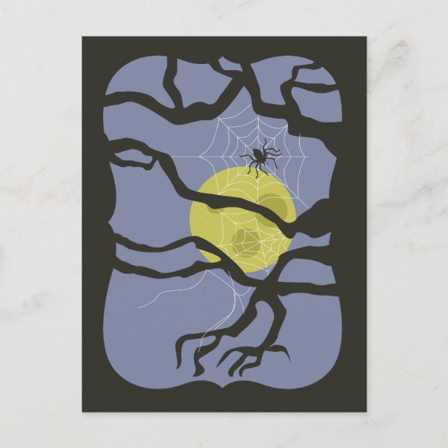 Cartão Postal Aranha Assustadora de Halloween (Frente)