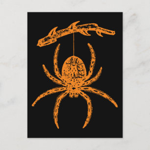 Cartão Postal Aranha-de-laranja Halloween