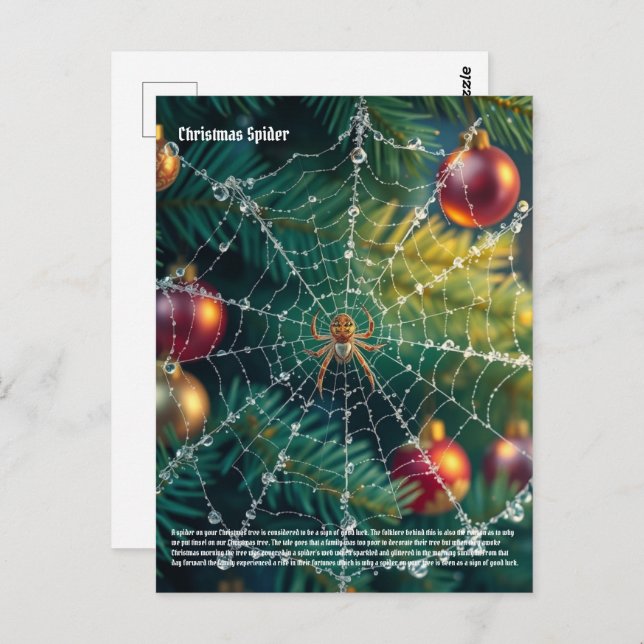 Cartão Postal Aranha de Natal (Frente/Verso)
