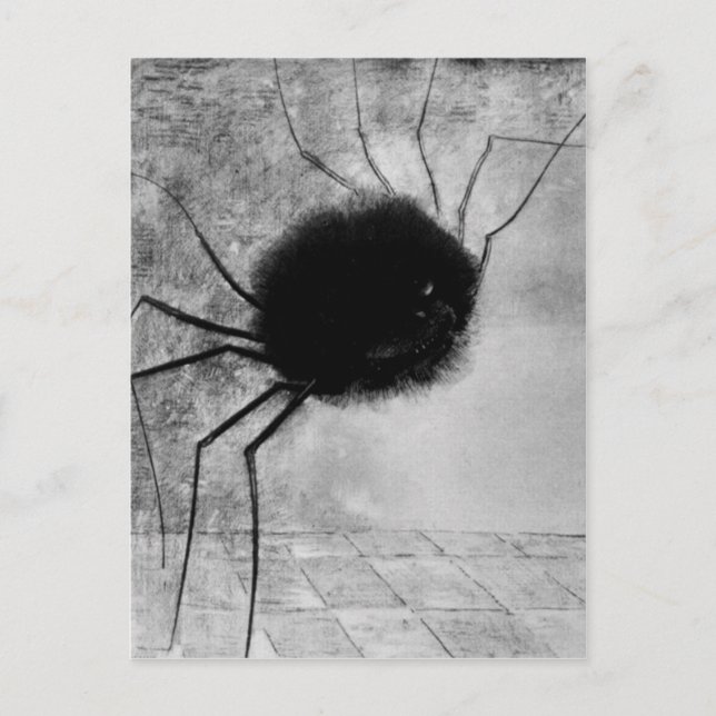 Cartão Postal Aranha de riso por Bertrand-Jean Redon (Frente)