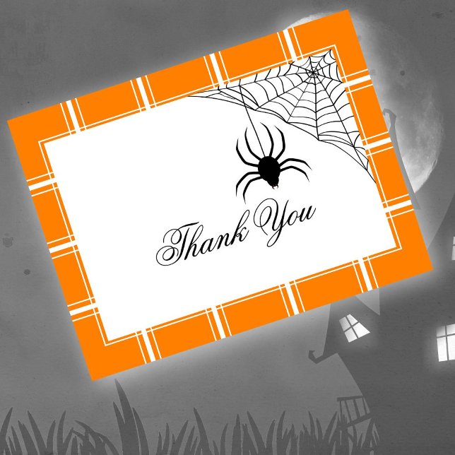 Cartão Postal Aranha Obrigado Halloween Orange (Criador carregado)