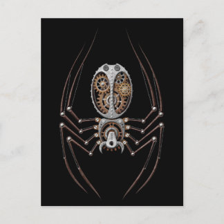 Cartão Postal Aranha Steampunk em Preto