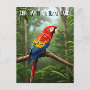 Cartão Postal Arara-vermelha no Parque Nacional Corcovado Viagem