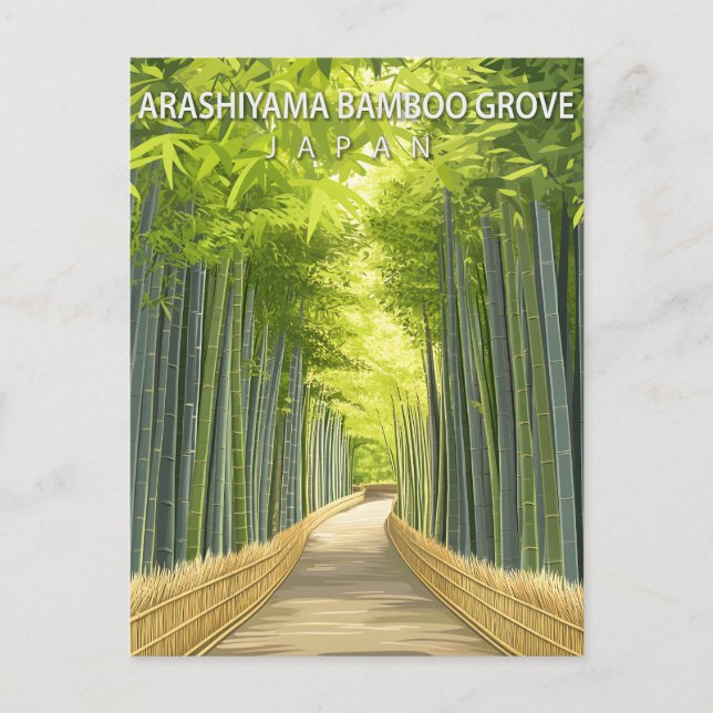 Cartão Postal Arashiyama Bamboo Grove Japan Kyoto Nature (Frente)