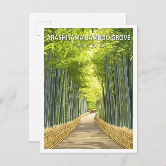 Cartão Postal Arashiyama Bamboo Grove Japan Viagem (Frente/Verso)