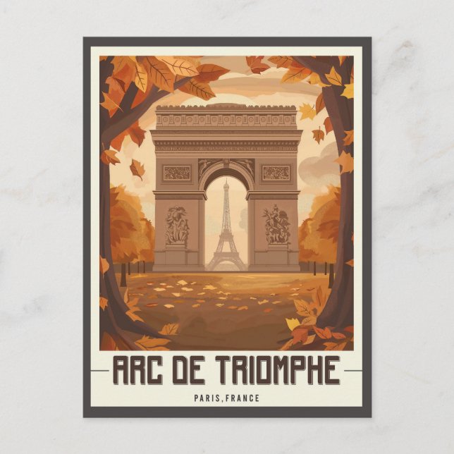 Cartão Postal Arc de Paris de Triomphe Vintage (Frente)